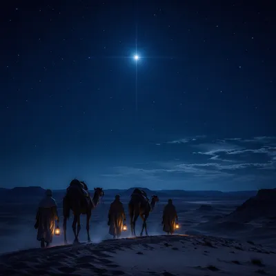 Wise Men Journey Beneath Guiding Star