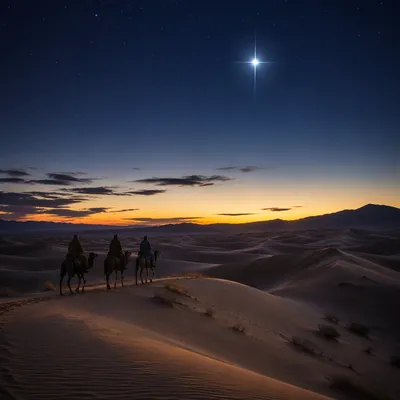Wise Men Journey Beneath Christmas Star