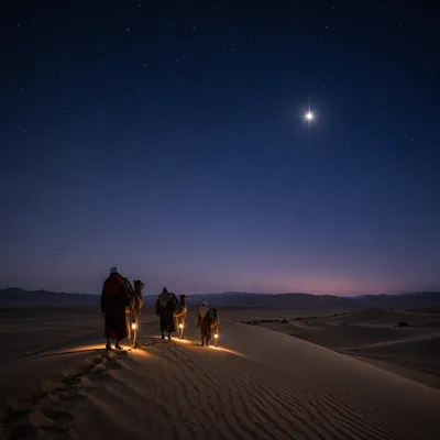 Wise Men Journey Beneath Advent Star