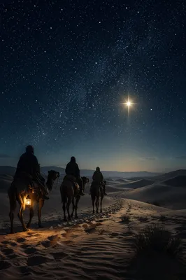 Wise Men Journey Beneath Bethlehem Star