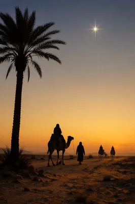 Wise Men Caravan Beneath Advent Star