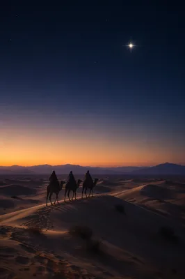 Wise Men Journey Beneath Christmas Star