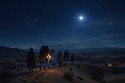 Wise Men Journey Beneath Desert Star