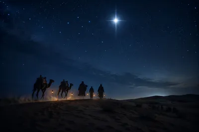 Wise Men Journey Beneath Guiding Star