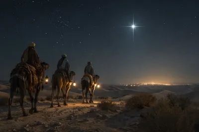 Wise Men Journey Beneath the Christmas Star