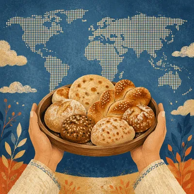 Global Communion Bread Tray with World Map
