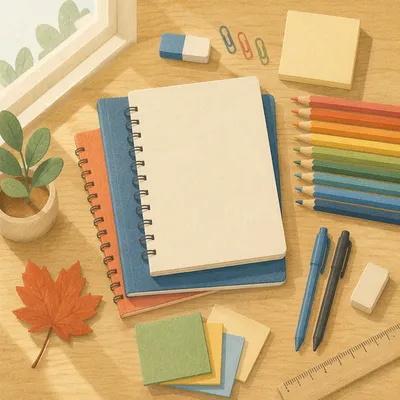 Organized Back to School Supplies Flat Lay