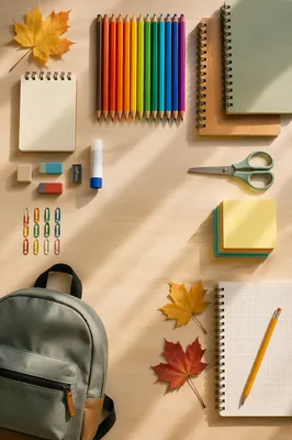 Organized Back to School Supplies Flat Lay
