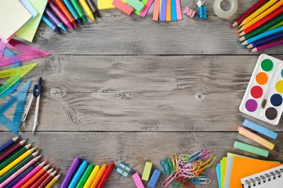 Organized Back to School Supplies Flat Lay