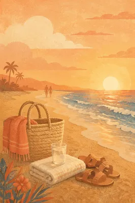 Golden Beach Sunset Summer Escape