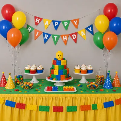 Colorful Children's Birthday Party Dessert Table