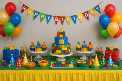 Colorful Birthday Party Dessert Table Celebration