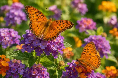Vibrant Spring Butterfly Garden Blossoms