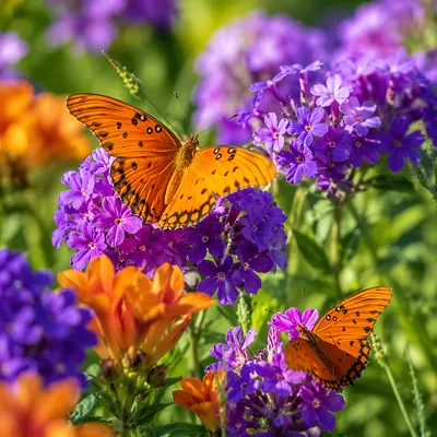 Vibrant Spring Butterfly Garden Blossoms