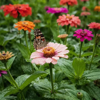 Spring Butterfly on Blush Pink Flower