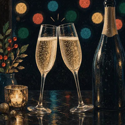 Elegant New Year Champagne Toast Celebration