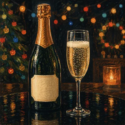 Elegant New Year Champagne Toast Celebration