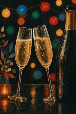 Elegant New Year Champagne Toast