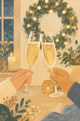 Elegant New Year Champagne Toast