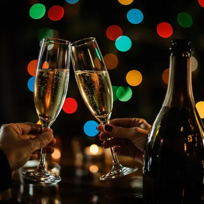 Elegant Champagne Toast for New Year Celebration
