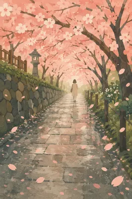 Peaceful Cherry Blossom Tunnel Spring Walk