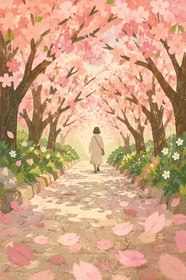 Cherry Blossom Tunnel Spring Morning Walk