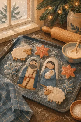 Star Shaped Christmas Cookies on Baking Tray
