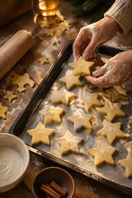 Star Shaped Christmas Cookies on Tray