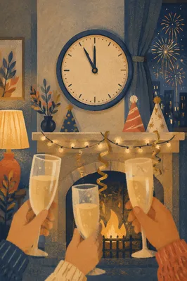 Midnight Countdown Clock on New Year’s Eve