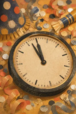 Midnight Countdown Clock with Festive Confetti