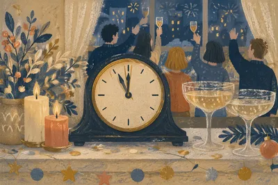 Vintage Midnight Countdown on New Year’s Eve