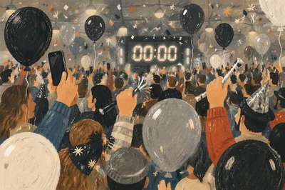 Midnight New Year Countdown Celebration Hall