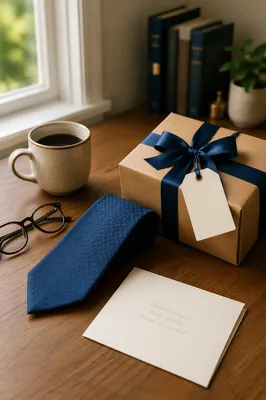 Fathers Day Gift Box and Blue Tie