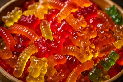 Colorful Halloween Candy Bowl Close-Up