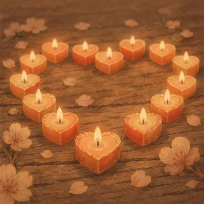 Heart Shaped Candles for Romantic Evening