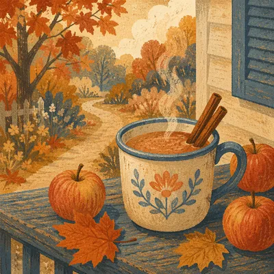 Cozy Hot Apple Cider Autumn Still Life
