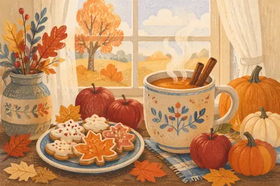 Cozy Hot Apple Cider Autumn Table