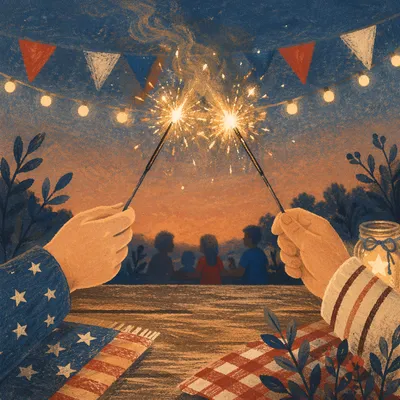 Independence Day Sparklers at Twilight Picnic