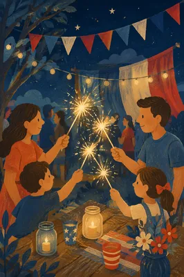 Independence Day Sparklers at Twilight Picnic