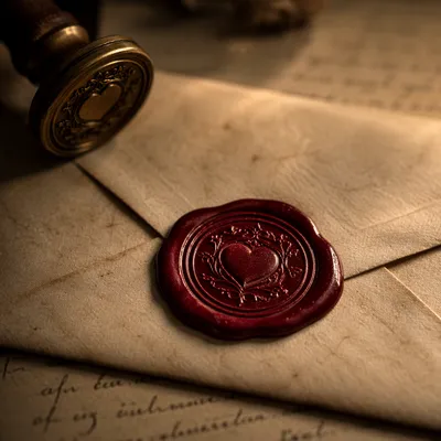 Vintage Love Letter With Crimson Wax Seal