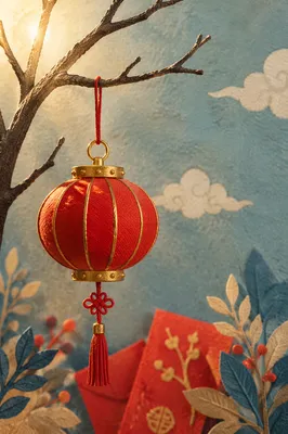 Lunar New Year Lantern and Red Envelopes