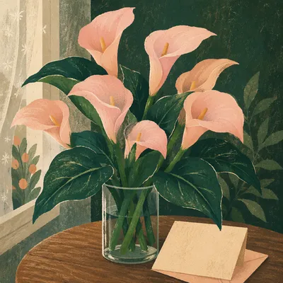 Mothers Day Calla Lilies and Greeting Card