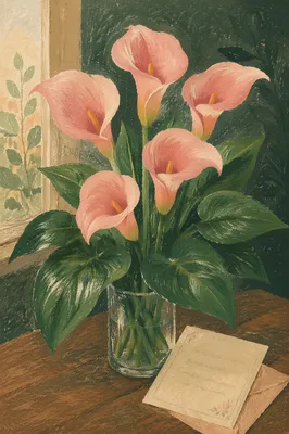 Mothers Day Calla Lilies and Greeting Card