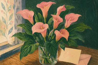 Mothers Day Calla Lilies and Greeting Card
