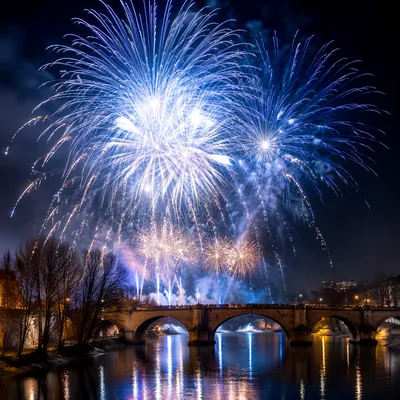 New Year Fireworks Over River City