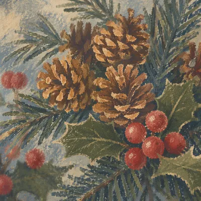 Rustic Pine Cone and Holly Winter Arrangement