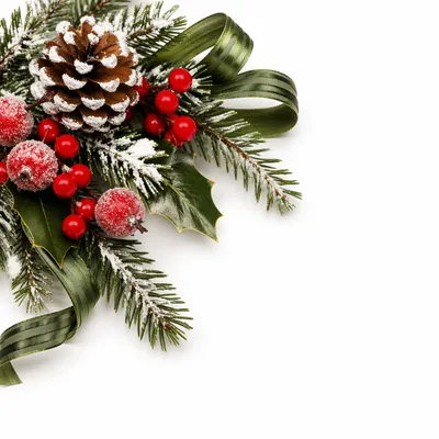 Pine Cone and Holly Winter Corner Arrangement