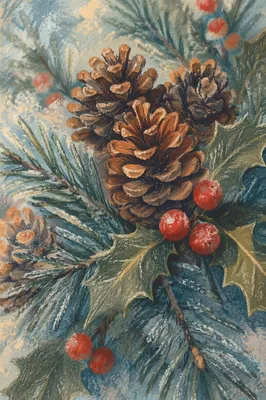 Rustic Pine Cone and Holly Winter Arrangement