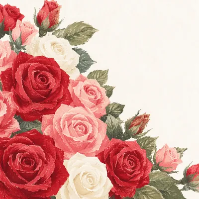 Romantic Red Rose Valentine Bouquet Close-Up