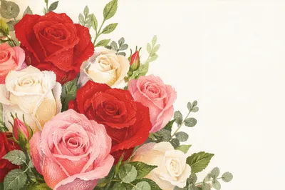 Romantic Red Roses Valentine Bouquet Close-Up
